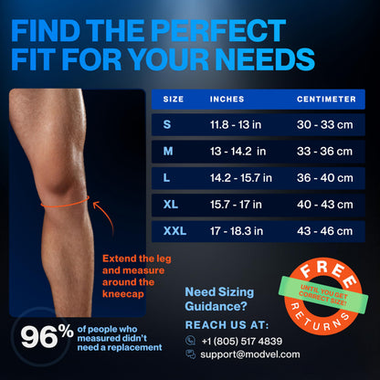 Modvel 7mm Neoprene Knee Sleeves for Men & Women Weightlifting & Powerlifting – Compression Knee