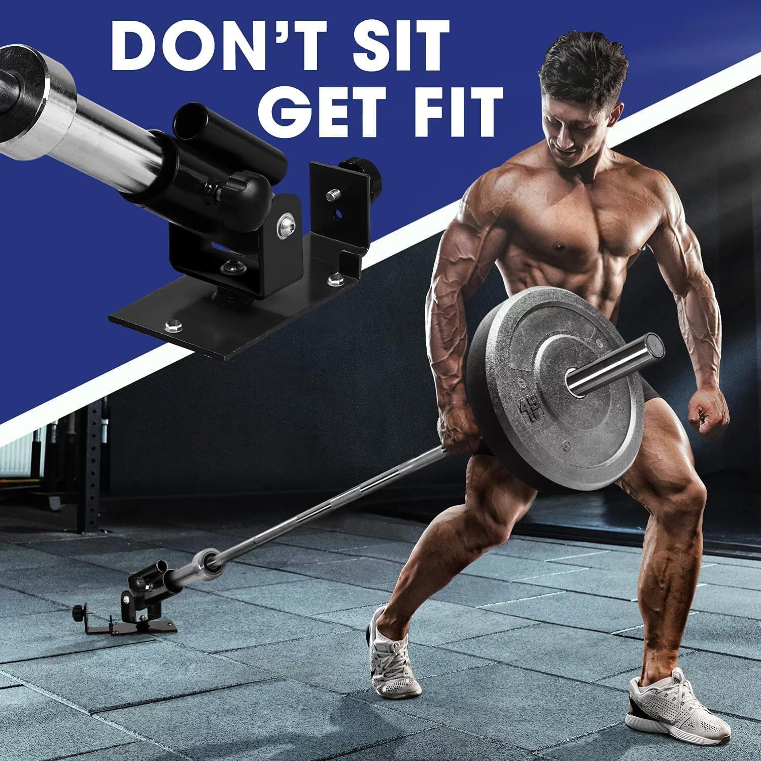 Yes4All Landmine Attachment for 1" & 2" Barbells with Weight Plate Holder, 360 Swivel & Heavy Duty