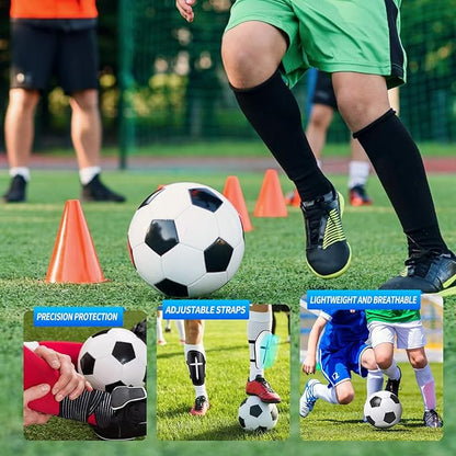 TOMIYO Soccer Shin Guards,Soccer Shin Guards Youth Boys 8-12,Light Weight Adjustable Straps Shin Pads Protection Equipment for Kids Youth，EVA Cushion Protection to Reduce Impact and Injury.