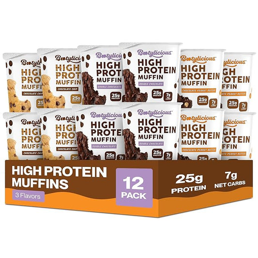 Bootylicious | High-Protein Muffin | Chocolate Lovers | 25g Protein, 7g Net Carbs, Low Glycemic