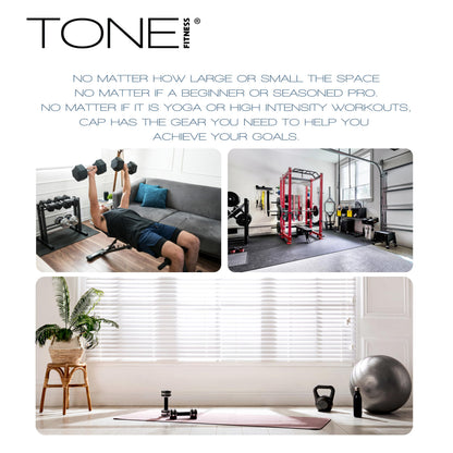 Tone Fitness Premium Extra Thick 1-Inch High Density Exercise Mat with Carry Strap – Non-Slip
