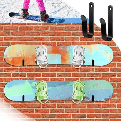Snowboard Wall Mount Clips, Horizontal Snowboard Rack Display Stand, Snowboard Wall Mount Clips for Surfboards Skateboards Skis Home Garage