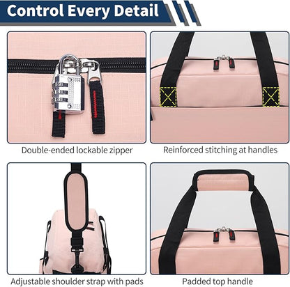 Small Gym Bag with Wet Pocket - 14 inch Mini Duffle Bag for Men & Women Lightweight Carry On Bag for Travel Sport - Pink