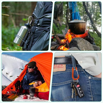 Carabiner, 2 inch D-Ring Locking Carabiner Clip, Snap Hook Sport Accessories for Outdoor Camping Hiking