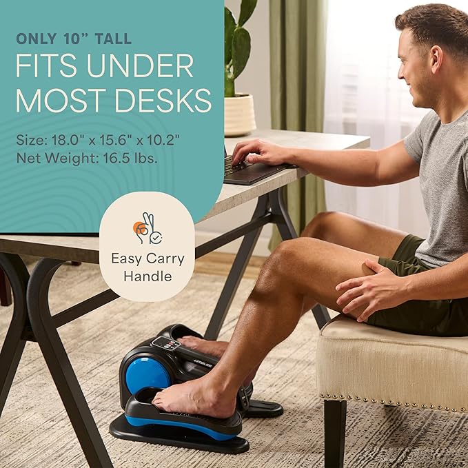 Lifepro Under Desk Elliptical Exercise Machine with or without Red Light, Seated Pedal Exerciser for Seniors & Adults, Quiet Elliptical Machine for Home or Office, Portable Leg Exerciser While Sitting