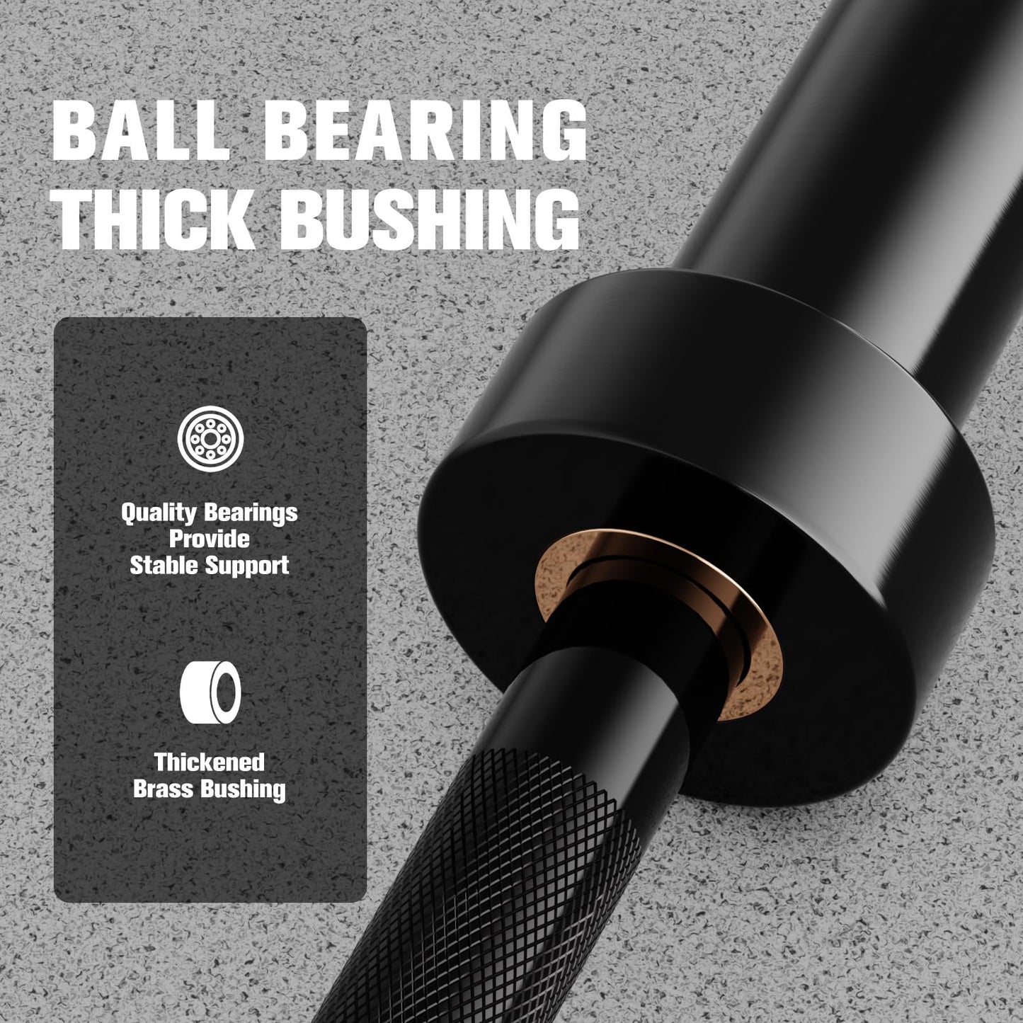 RitFit Elite 7ft Olympic Barbell, 500lbs — Black
