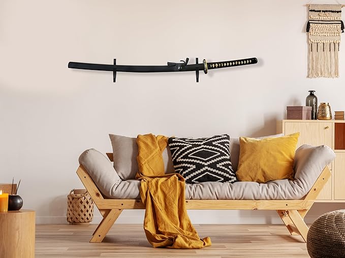 Sword Wall Mount - Hard Wood Sword Mount for Wall - Durable & Strong Katana Holder - Easy Mounting Picture Instructions Sword Wall Hanger - Decorative Sword Display Matches Any Home Decor