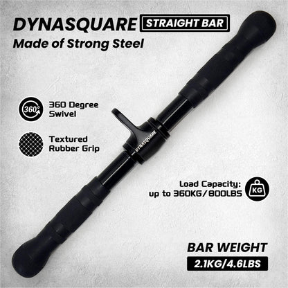 DYNASQUARE LAT Pulldown Attachments Combo, Curl Pulldown Bar with 360° Rotation, Fits Most Gym