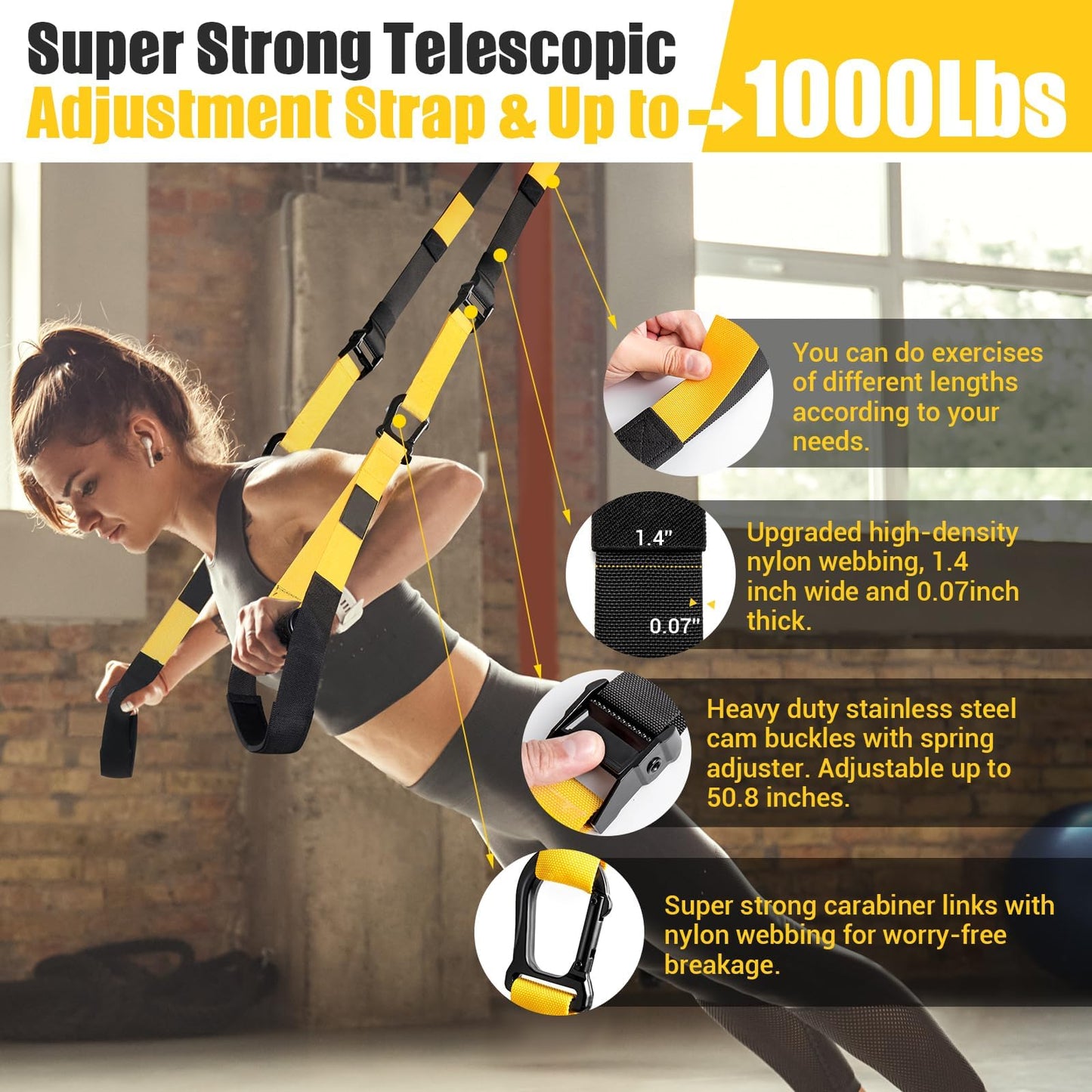 Home Resistance Training Kit, Resistance Trainer Exercise Strap with Poster