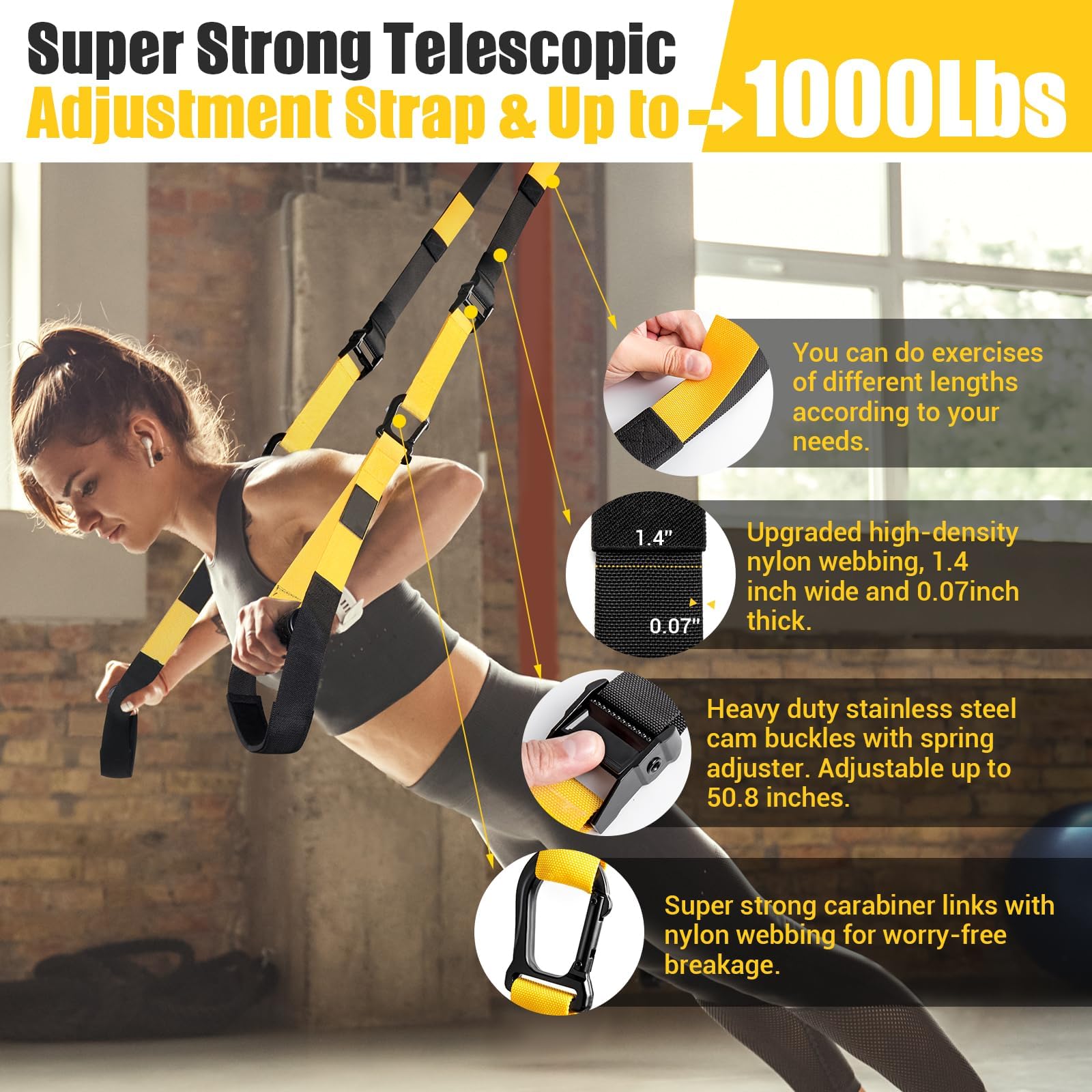 Home Resistance Training Kit, Resistance Trainer Exercise Strap with Poster