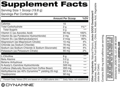 Jocko Fuel Pre Workout for Men & Women - High Stim Low Sugar Blend with Beta Alanine + L-Citrulline, Support Muscle Pump, Energy, & Recovery, 200mg of Caffeine Fruit Punch, 30 Servings 1.31lbs (594 G)