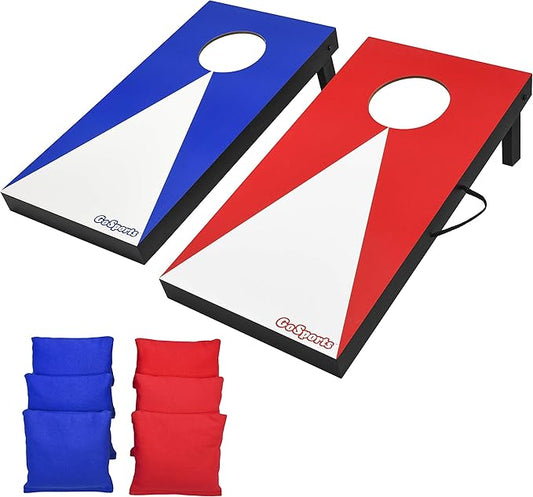 GoSports 2 ft x1 ft Portable Size Cornhole - Choose Classic or Wood Designs - Game Set with 6 Bean