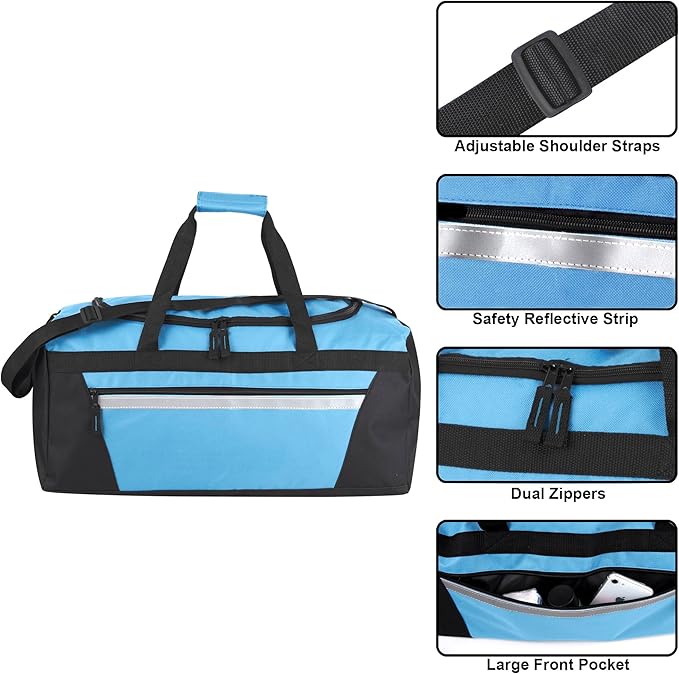 40 Liter, 22 Inch Reflective Duffle Bag with Shoulder Strap for Men, Women, Travel
