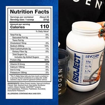 Evogen Isoject - Whey Protein Isolate | Ultra-Pure Whey Protein Powder with Ignitor Enzymes, BCAAs, and EAAs | Enhanced Absorption & Recovery | Salted Peanut Butter Candy | 25 Servings