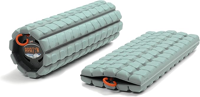 Morph Foam Roller (Alpha-Sage): Collapsible Travel Foam Roller for Pain Relief, Workout Muscle Recovery, Back Massager, Deep Tissue Leg Massage, Back Cracker, Stretcher; Small, Portable