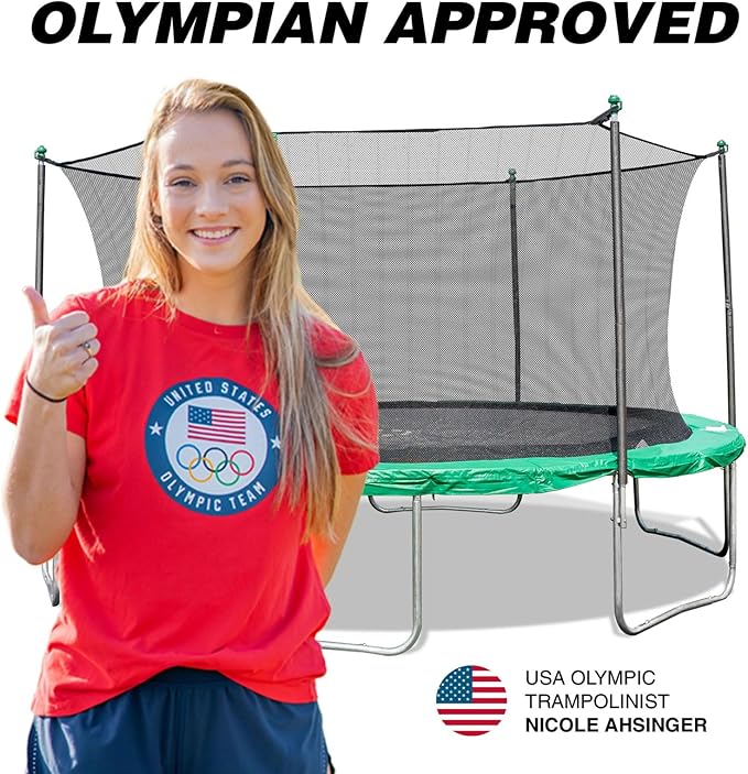 Sportspower Outdoor Trampoline with Safety Enclosure Net, 15FT