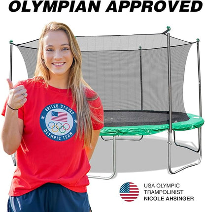 Sportspower Outdoor Trampoline with Safety Enclosure Net, 15FT