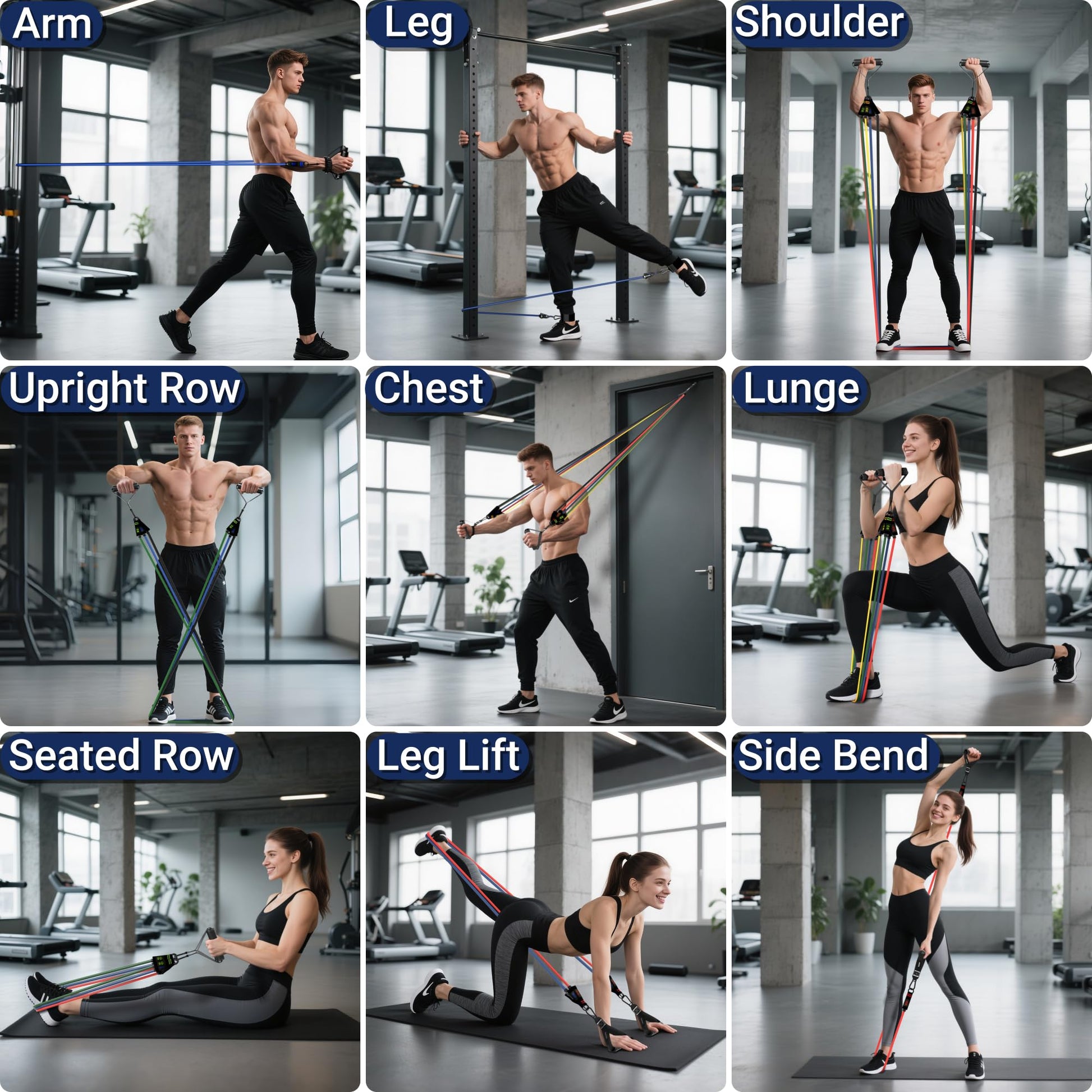 Readaeer Resistance Bands, Exercise Bands for Working Out with Handles