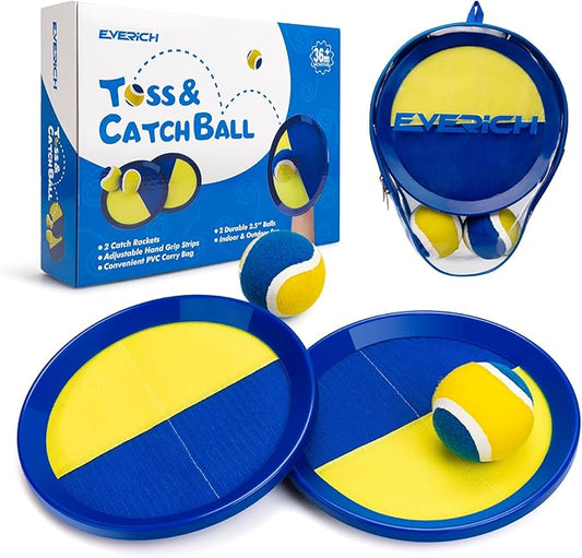 EVERICH Upgraded Toss and Catch Ball Game Set - Indoor and Outdoor Games for Kids 3-12, Beach Sand