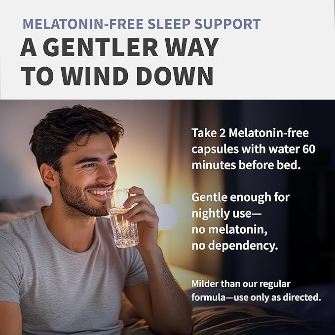 12-in-1 Sleep Support Capsules - Melatonin-Free and Non-Habit Forming Sleep Supplement with a Balanced Blend of Magnesium, Ashwagandha, L-Tryptophan, Valerian Root, GABA and 5-HTP (90 Capsules)