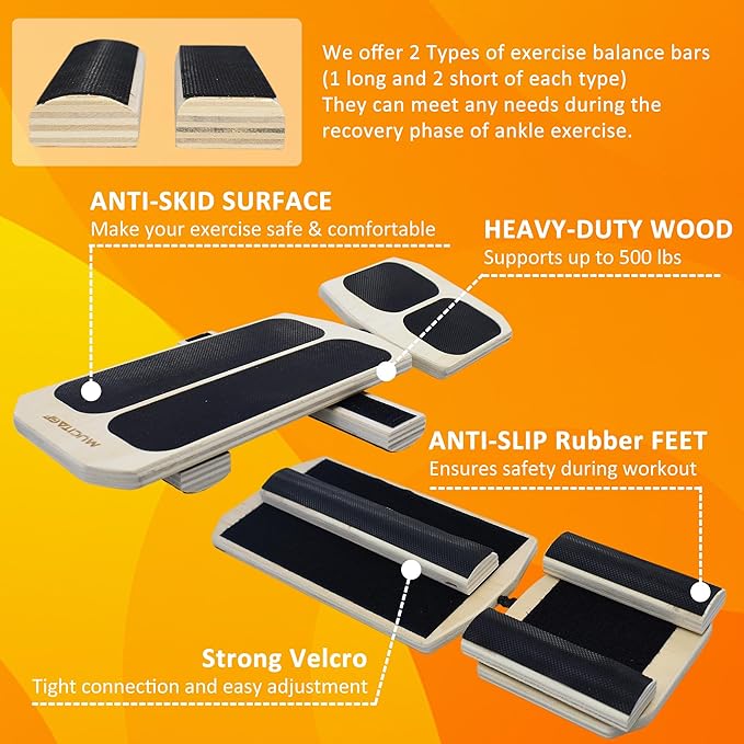 Ankle Strengthener & Balance Board Trainer - Stability Exercises Equipment for Sprained Ankle Recovery, Plantar Fasciitis Relief & Posture Correction | Foot Stretcher for Athletes, Physical Therapy & Rehabilitation