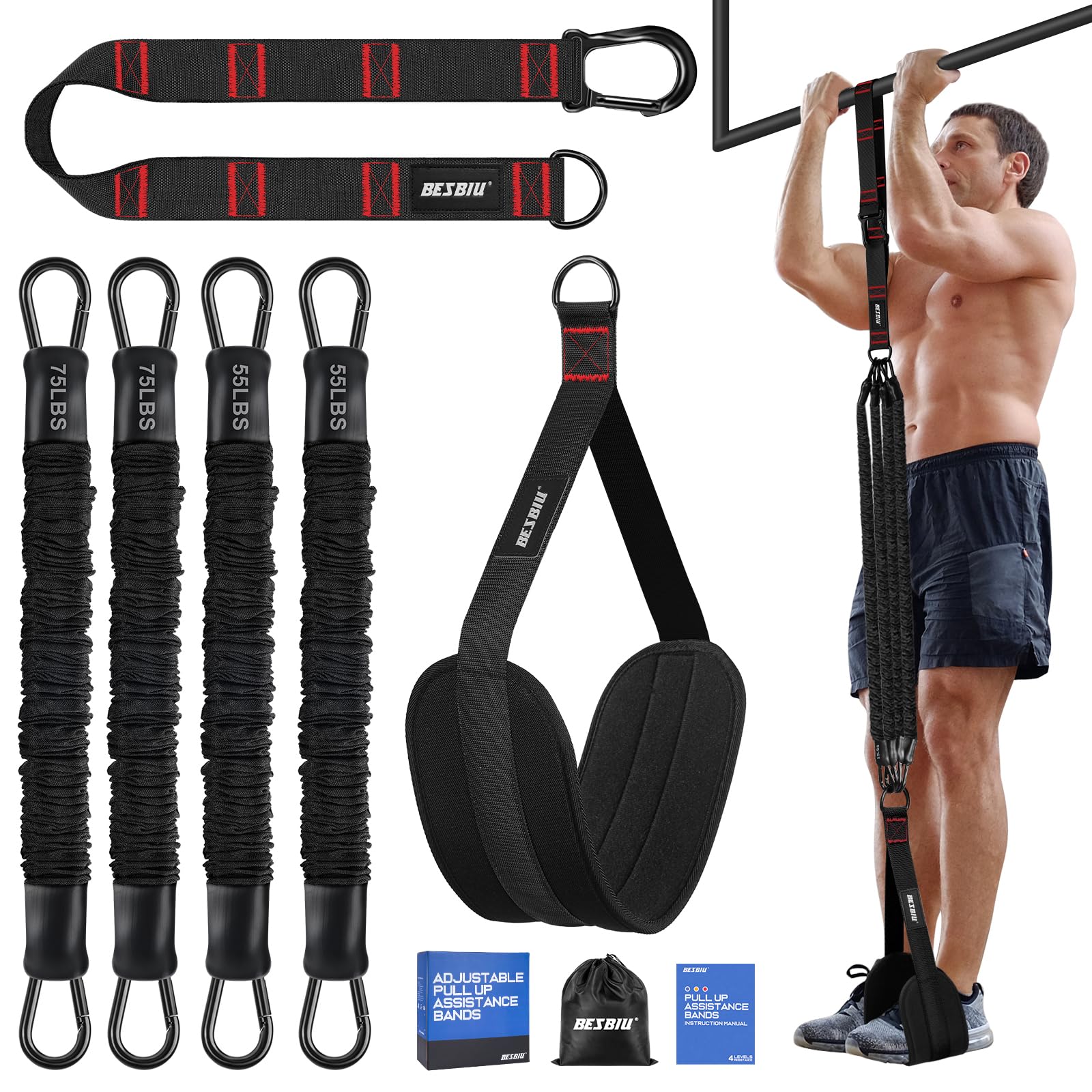 Pull Up Assistance Bands 260lbs, Heavy Pull Up Bands Resistance Bands for Pull Ups Working Out with
