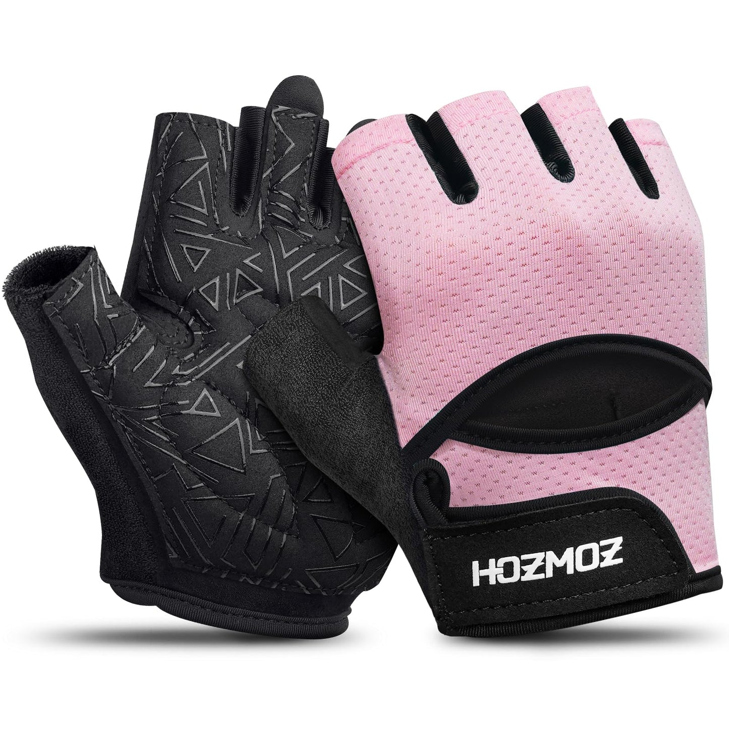 HOZMOZ Ventilated Weight Lifting Gloves, Thick Padded Workout Gym Gloves with Full Palm Protection