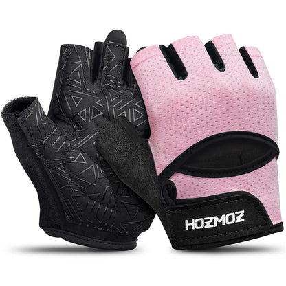 HOZMOZ Ventilated Weight Lifting Gloves, Thick Padded Workout Gym Gloves with Full Palm Protection