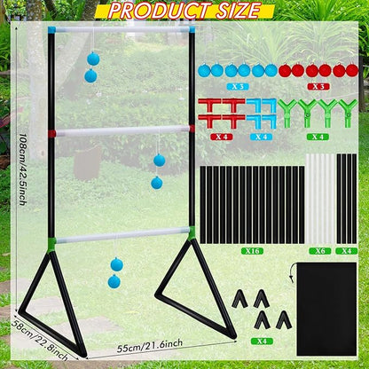 Sosation Light up Ladder Ball Set 6 Glow in The Dark Ball 2 LED Ladder Toss Outdoor Lawn Toss Game with Bag for Indoor Lawn Camping Beach Backyard Games