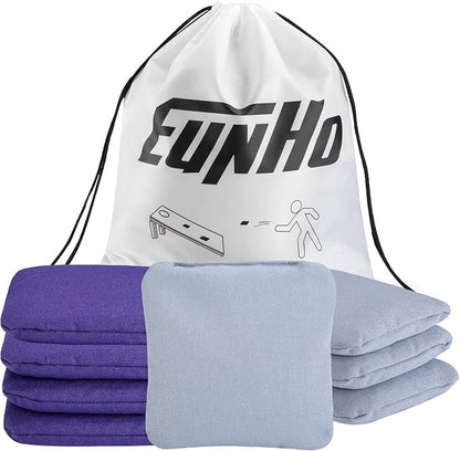EunHo Cornhole Bags Set of 8 Regulation Size & Weight Corn Hole Bean Bags Official Professional All Weather for Tossing Game with Carry Case