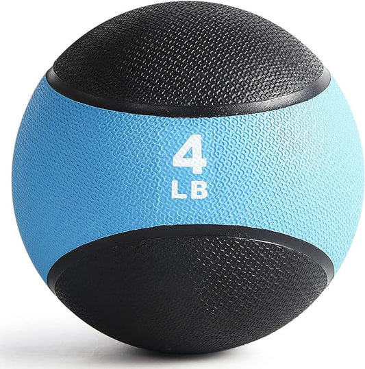 RitFit Weighted Medicine Ball - Non-Slip Rubber Shell & Dual Texture Grip - Workout Exercise Ball for Core Strength, Balance Training, Coordination Fitness - Multiple Weights & Colors