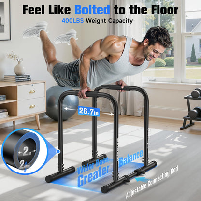 Sportsroyals Adjustable Dip Bar for Home,400lbs Cap Calisthenics Equipment