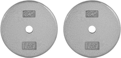 CAP Barbell Standard 1-Inch Cast Iron Weight Plates - Singles & Sets | 1.25-50 lbs | Multiple Options