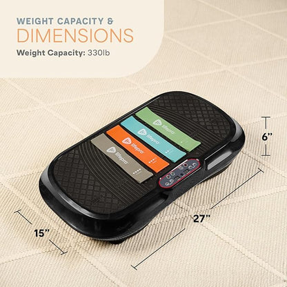 Lifepro Waver Vibration Plate Exercise Machine for Lymphatic Drainage, Muscle Activation, Full-Body Workout Vibrating Platform with Loop Bands, Fitness Equipment for Strength Toning & Fat Loss
