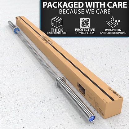 Synergee Regional Olympic 20kg Men’s and 15kg Women’s Hard Chrome & Black Phosphate Barbells. Rated 1500lbs for Weightlifting and Powerlifting.