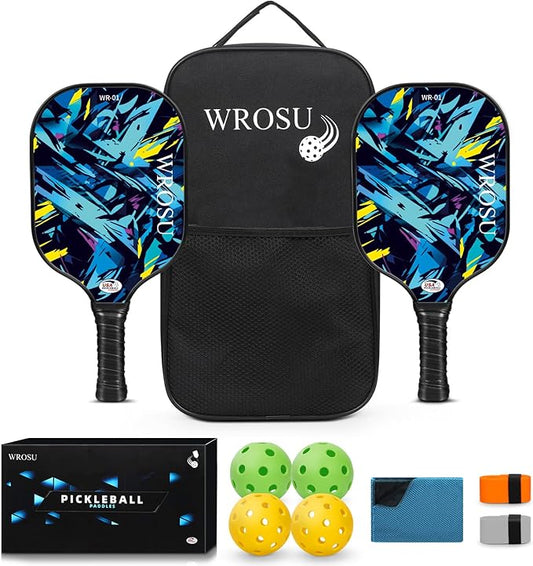 Carbon Fiber Pickleball Paddles Set of 4 or 2 Rackets,USAPA Approved Carbon Fiber Surface Pickle