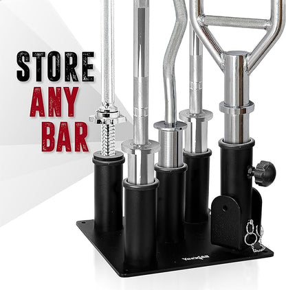 Yes4All Vertical Storage Rack, Home Gym Organizer, Barbell & Dumbbell Rack for 2-inch Olympic & Curl Bars