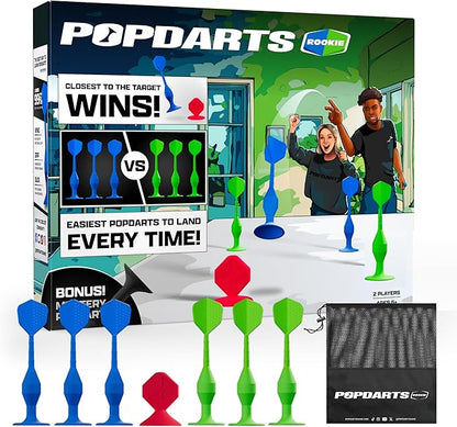 Popdarts Game Rookie Pack – Beginner-Friendly Suction Cup Dart Game for Kids, Families, and New Players | Indoor & Outdoor Target Toss Game | Fast Setup, Durable, Simple Rules, and Fun for All Ages!