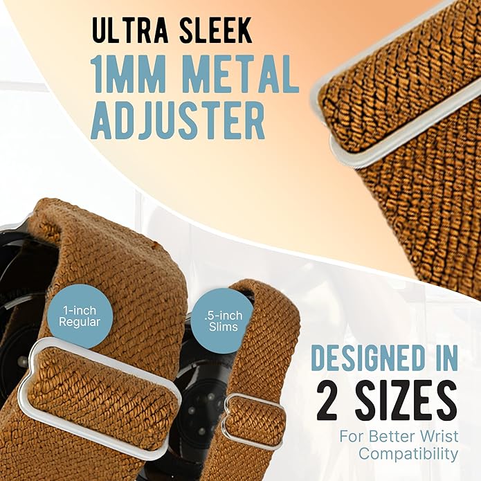 Braxley Bands - Organic Cotton Watch Bands For Women and Men, Compatible With All Apple Watch Sizes and Series - Washable, Sweat-Absorbent, Breathable Fit, Elastic Smart Watch Bands