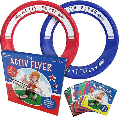 Activ Life Kid’s Flying Rings (2 Pack) They Fly Straight & Don’t Hurt, 80% Lighter Than Standard Rings - Replace Screen Time with Healthy Family Fun - Get Outside & Play