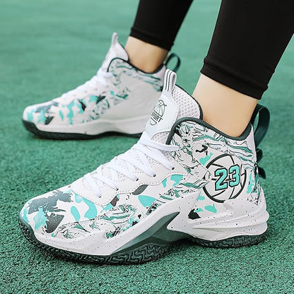 Boys Basketball Shoes Breathable Indoor Athletic Shoes Youth Outdoor Fashion Sneakers Comfortable Basketball Shoes for Girls