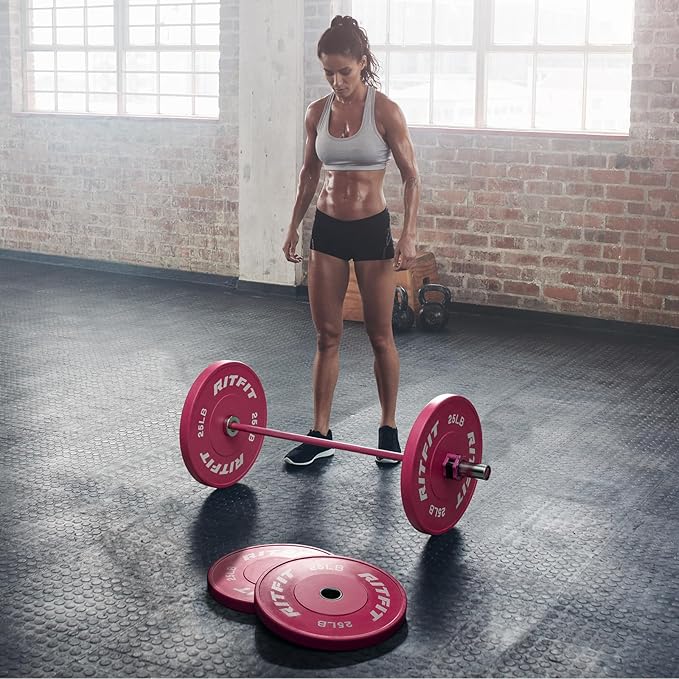 RITFIT Olympic Barbell 4ft/4.8ft/6ft - 2 Inch Weight Bar for Strength Training, Weightlifting, Squat, Deadlift, Bench Press, Curl, Overhead Press - 350lbs/500lbs Capacity