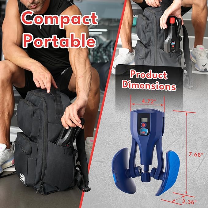 Thigh Master, 0–132lbs Adjustable Resistance, 3-in-1 Pelvic Floor Exercise Devices, Inner Thigh Exerciser, Kegel Exercise for Men & Women, Home Gym Fitness