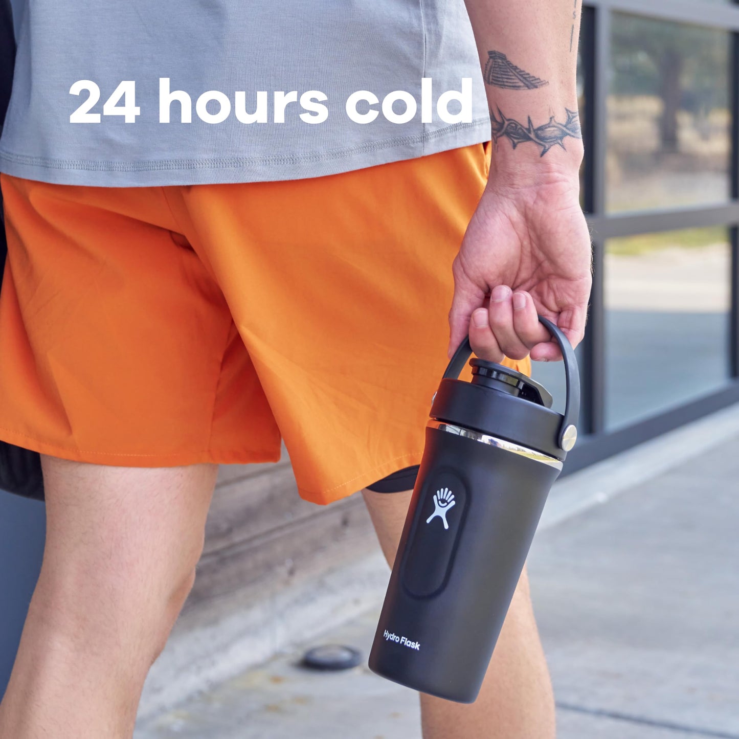 Hydro Flask Shaker Bottle – Insulated Stainless Steel Gym Bottle for Pre Workout & Protein 24 Oz