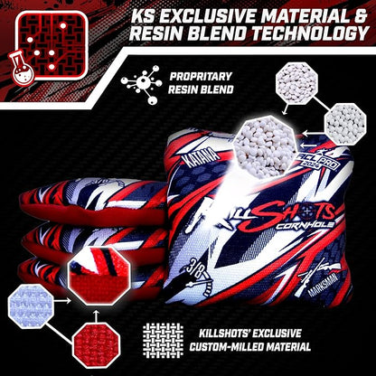Killshots Cornhole | Katana Series | Limited Edition | ACL Certified Cornhole Bags | Premium Quality | Dual-Speed | Durable & Weather Resistant | Set of 4 Bags