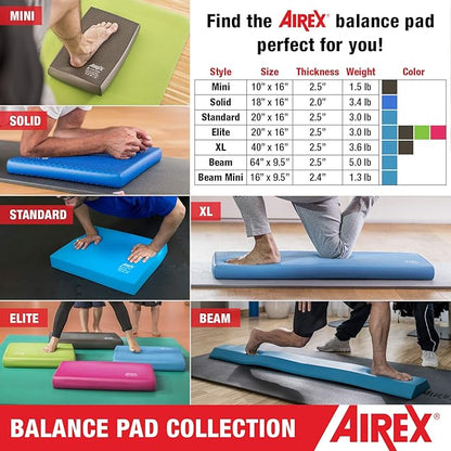 AIREX Balance Pad ??Stability Trainer for Balance, Stretching, Physical Therapy, Exercise, Mobility, Rehabilitation and Core Training Non-Slip Closed Cell Foam Premium Balance Pad