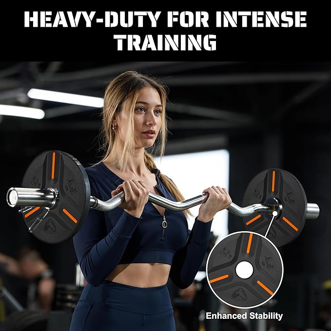 Cast Iron Plate Weights by Tribe WOD- Gym Weights for Men and Women, Cast Iron Plate Weights 1 of 2, Rubber and Steel Weights for Lifting (1 Plate)