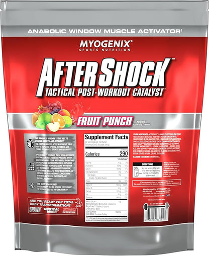 Myogenix Aftershock Post Workout ??Muscle Growth Whey Protein Powder ??Speeds Up Muscle Growth and Recovery ??Supports Joint Health and Replenishes Glycogen ??Fruit Punch, 6 lbs