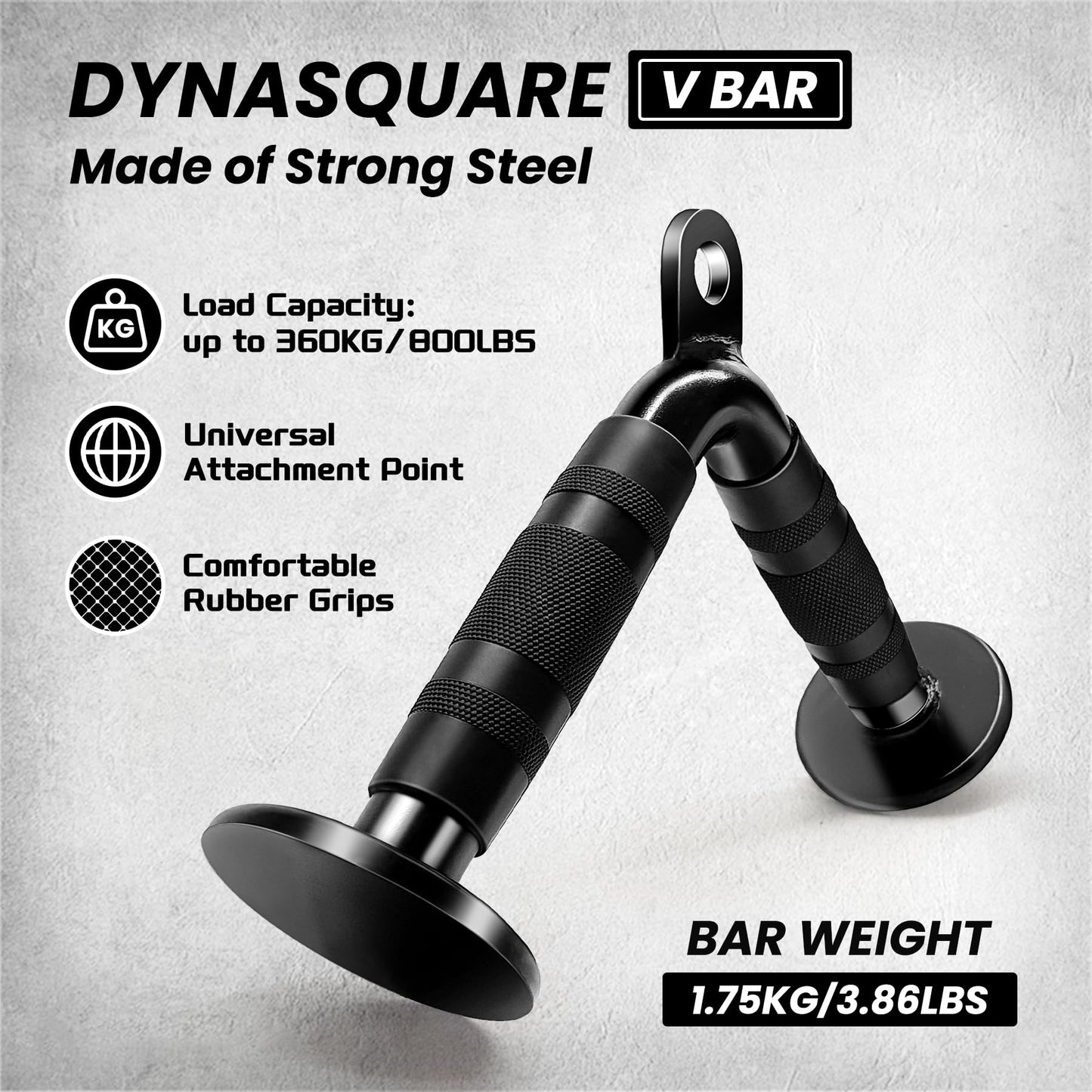 DYNASQUARE LAT Pulldown Attachments Combo, Curl Pulldown Bar with 360° Rotation, Fits Most Gym