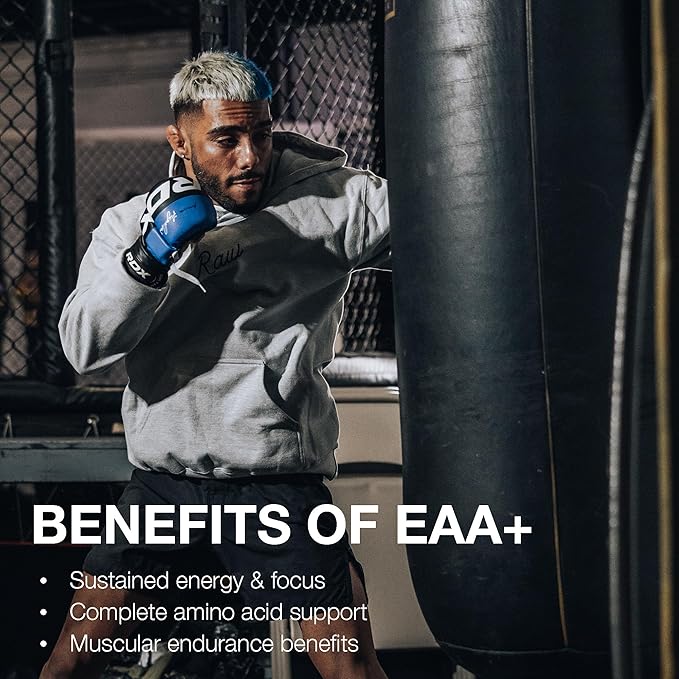 RAW EAA Plus, Amino Acids Powder, Watermelon Grape (30 Servings) - Pre Workout Amino Energy Powder for Advanced Endurance, Recovery & Lean Muscle Growth - BCAA Amino Acids Supplement for Men & Women